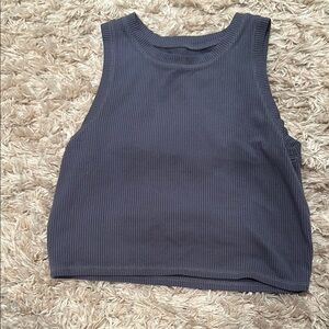 Women's Sleeveless Ribbed Top - Bluish Grey